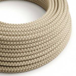 Okrogel tekstilen kabel RD63 "lubje", naravni lan in rjavi bombaž