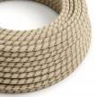 Okrogel tekstilen kabel RD53 val “lubje”, naravni lan in rjav bombaž
