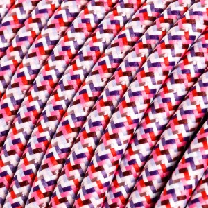 Okrogel električen tekstilen kabel - RX00 - Piksel fuksija
