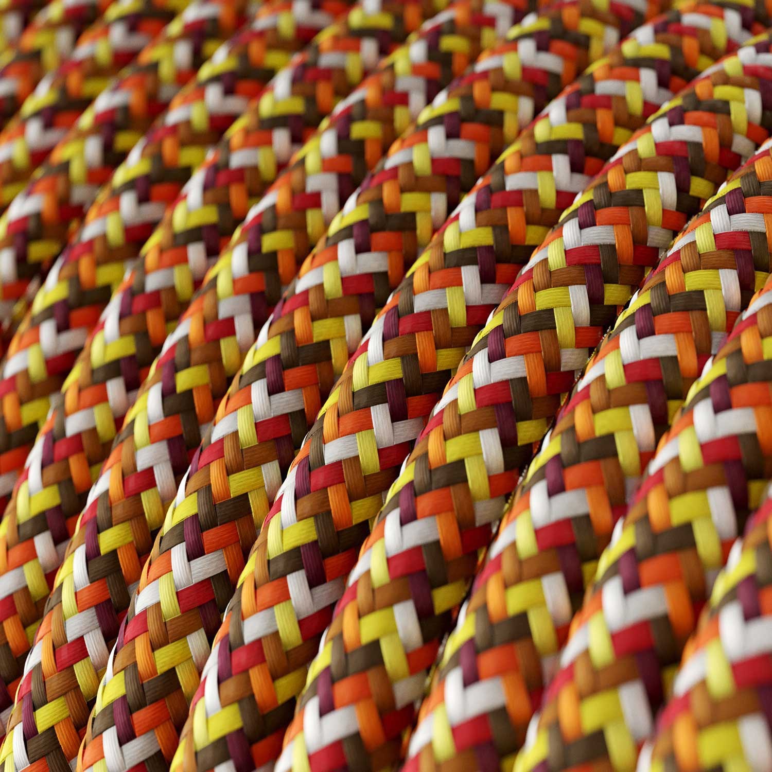 Okrogel električen tekstilen kabel - RX01 - Piksel oranžen
