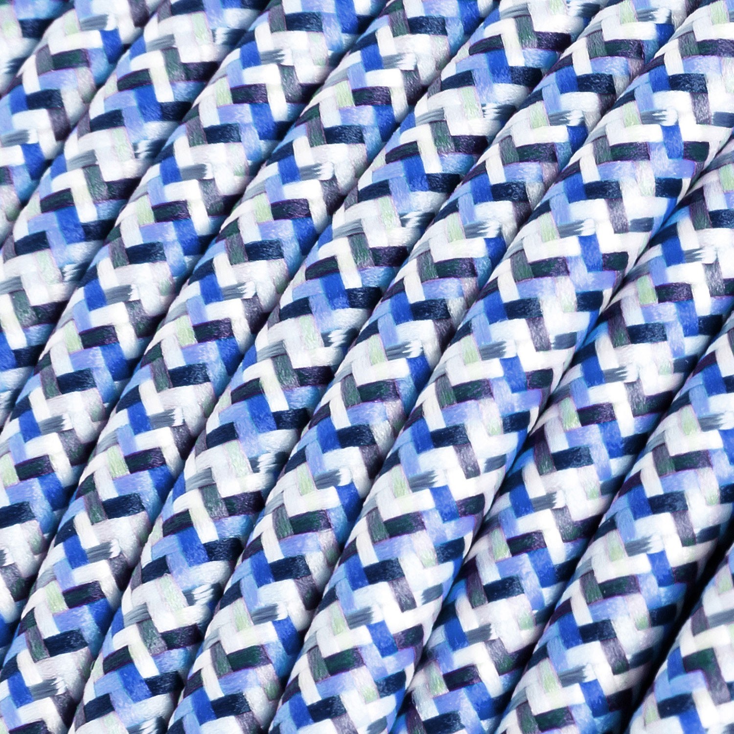 Okrogel električen tekstilen kabel - RX03 - Piksel turkizen