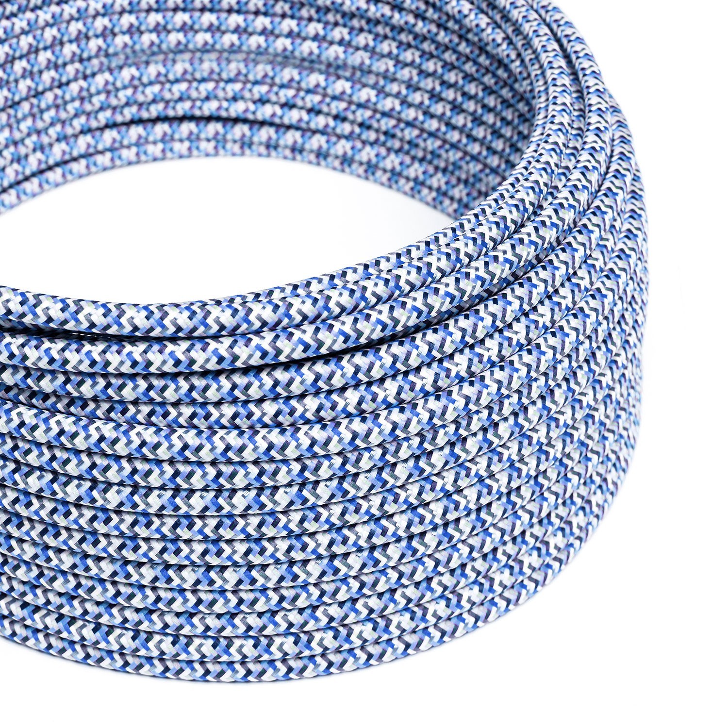 Okrogel električen tekstilen kabel - RX03 - Piksel turkizen