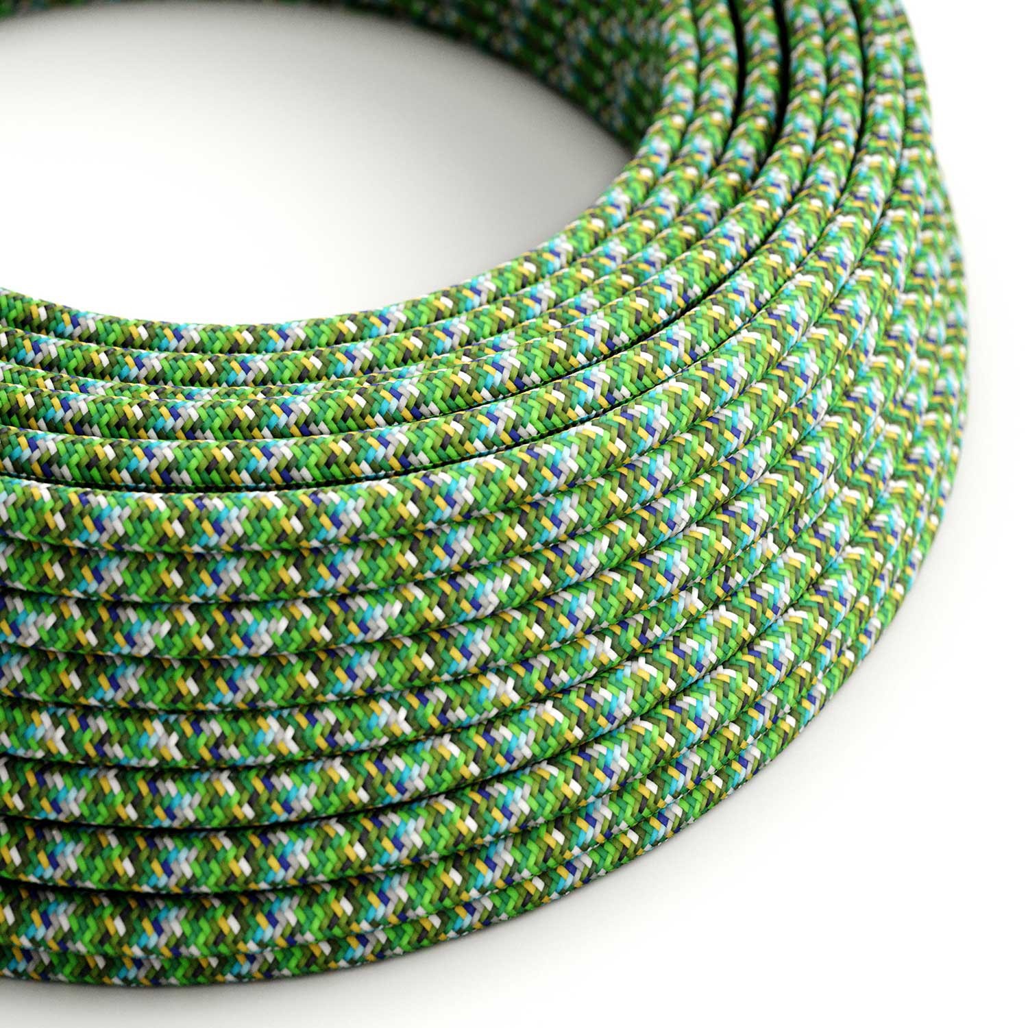 Okrogel električen tekstilen kabel - RX05 - Piksel zelen