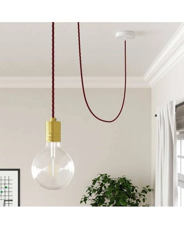 Zavit tekstilen električen kabel TM19 - svilnat bordo