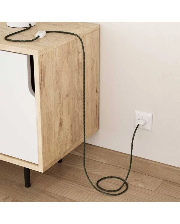 Zavit tekstilen električen kabel TC63 sivo-zelen bombaž