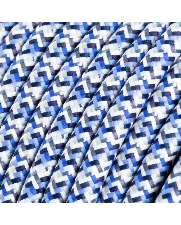 Okrogel električen tekstilen kabel - RX03 - Piksel turkizen