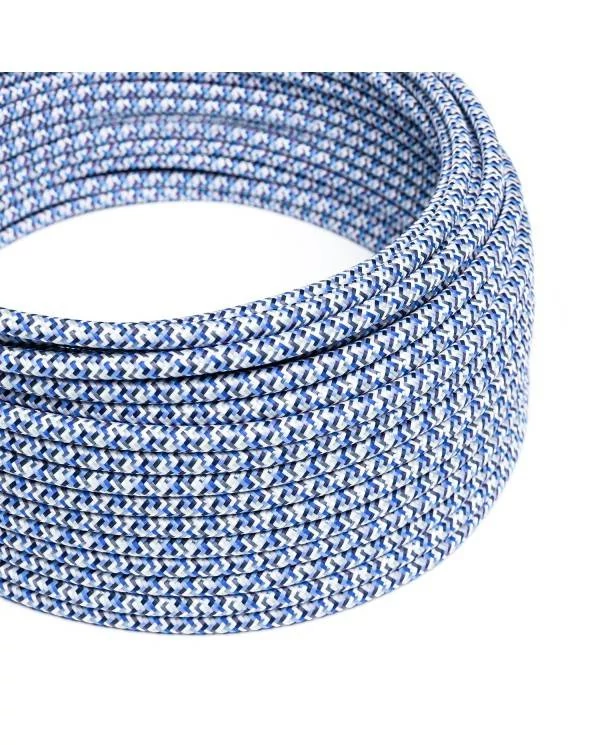 Okrogel električen tekstilen kabel - RX03 - Piksel turkizen