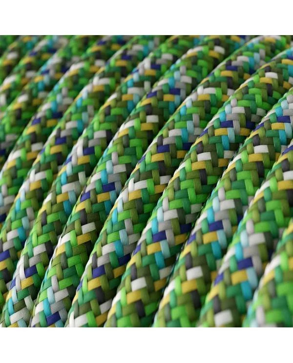 Okrogel električen tekstilen kabel - RX05 - Piksel zelen