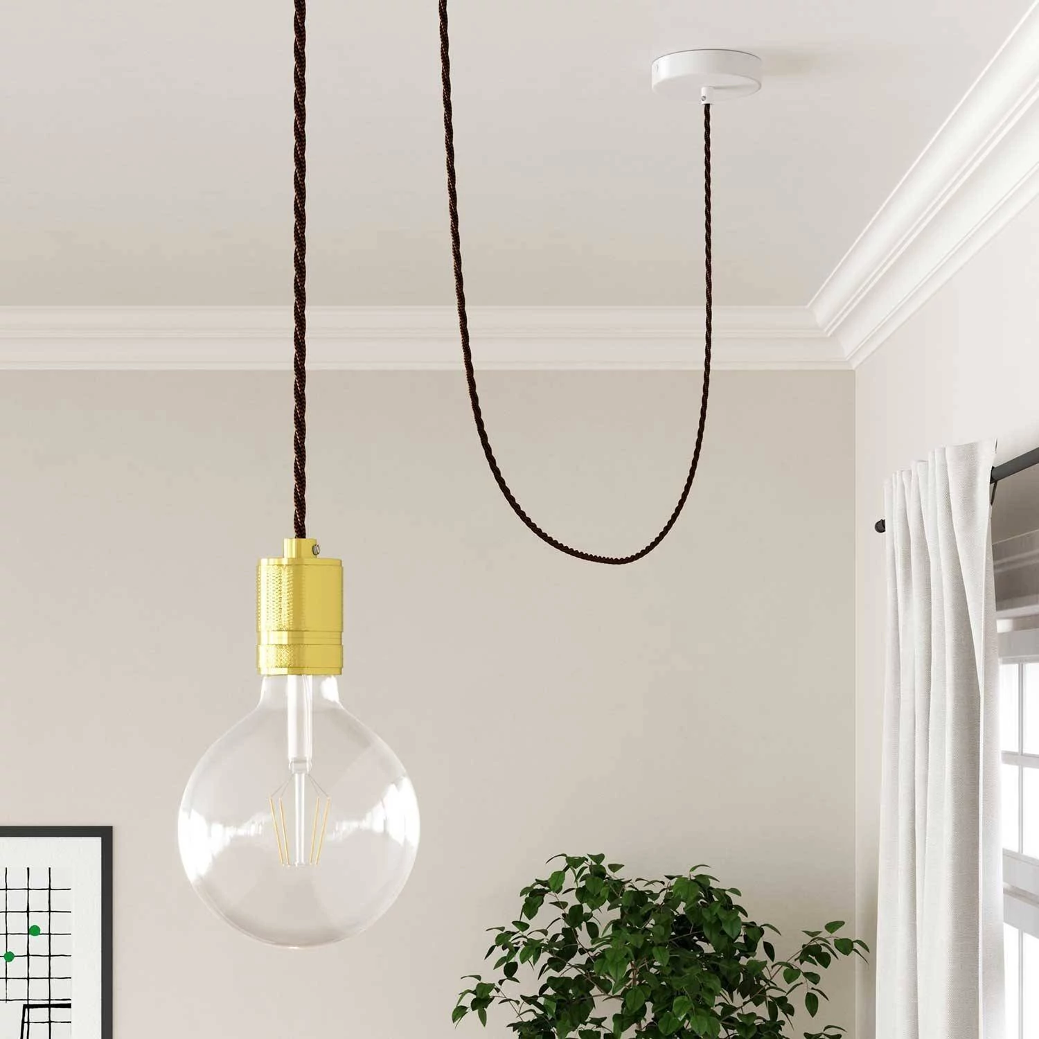 Zavit tekstilen električen kabel Lighting Flex - TZ22 Črni Whiskey