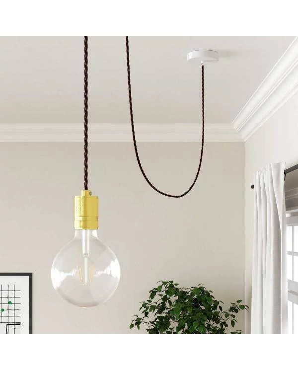 Zavit tekstilen električen kabel Lighting Flex - TZ22 Črni Whiskey
