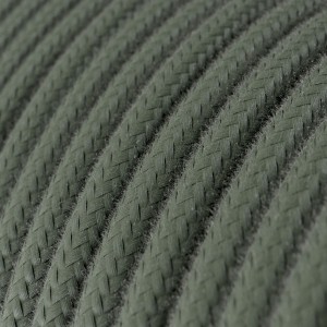 Okrogel električen kabel, sivo-zeleni bombaž, RC63