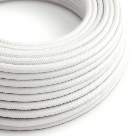 Okrogel električen kabel, bel bombaž, RC01