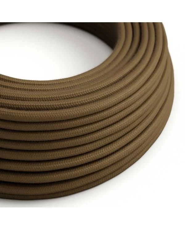 Okrogel električen kabel, rjav bombaž, RC13