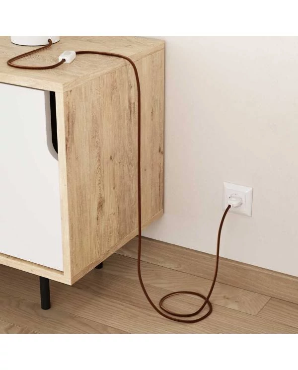 Okrogel električen kabel, jelenje rjav bombaž, RC23