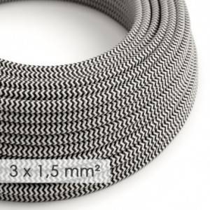 Okrogel kabel večjega preseka (3x1,50) - zigzag črn RZ04
