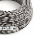 Okrogel kabel večjega preseka (3x1,50) - zigzag črn RZ04