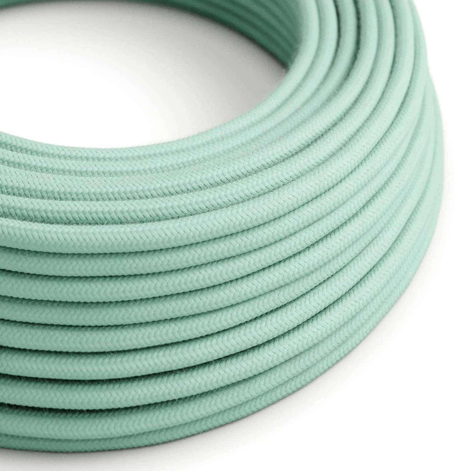 Okrogel električen kabel, svetlo mint bombaž, RC34