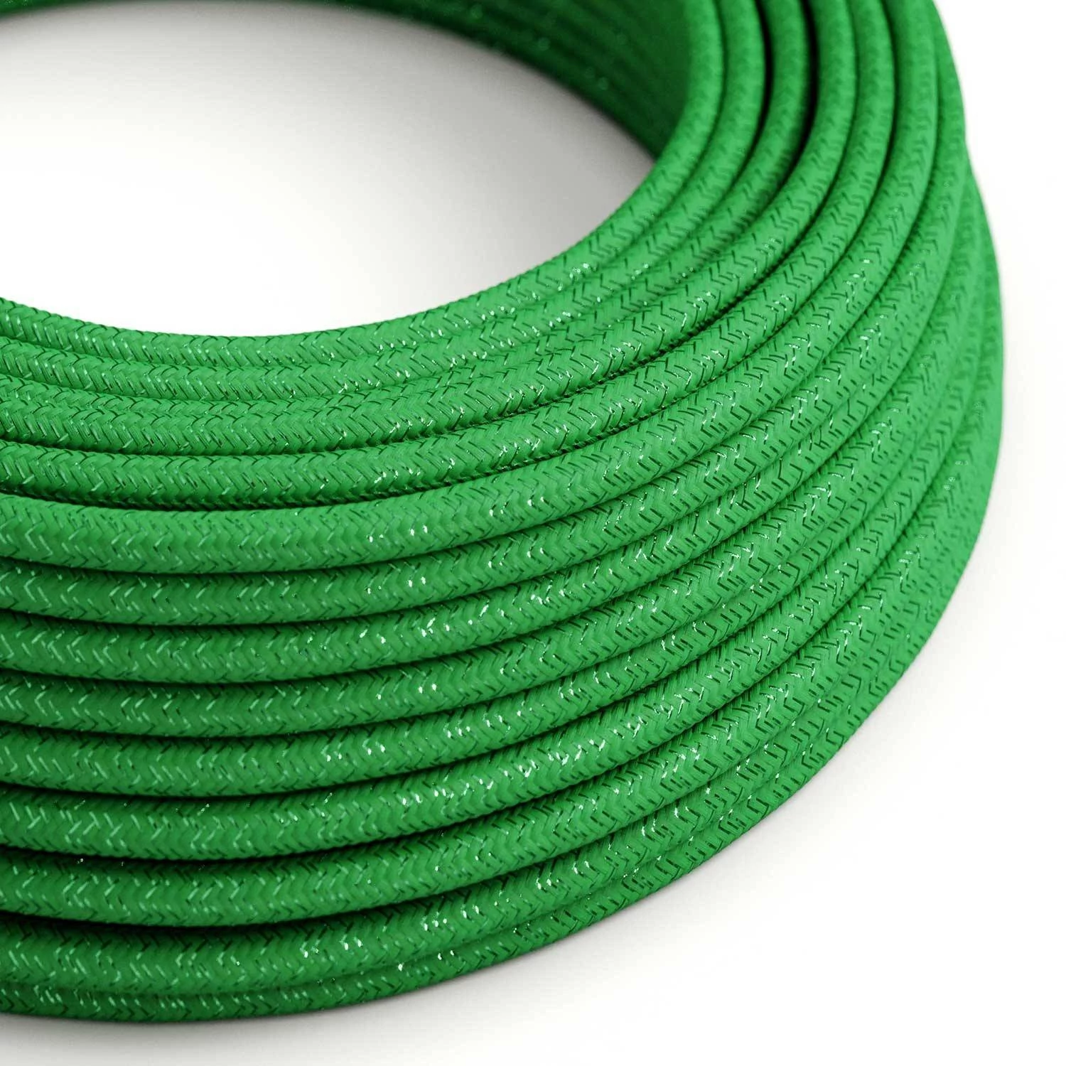 Okrogel lesketajoč električen kabel RL06 - zelen