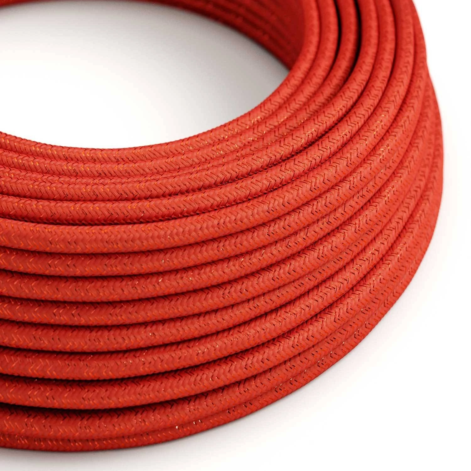 Okrogel lesketajoč električen kabel RL09 - rdeč