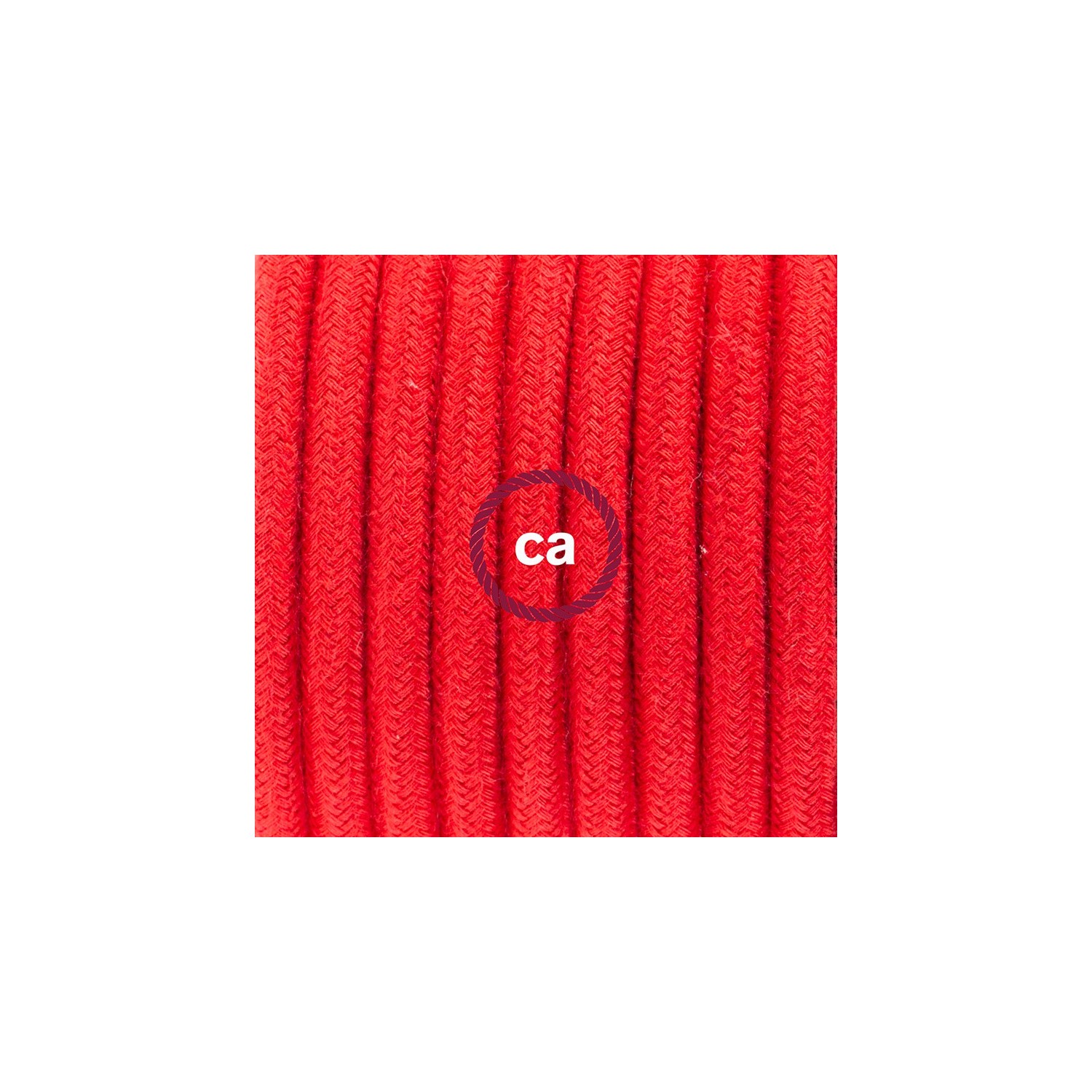 Komplet s talnim stikalom, RC35 ognjeno rdeč bombaž 3 m. Izberite barvo vtikača in stikala.