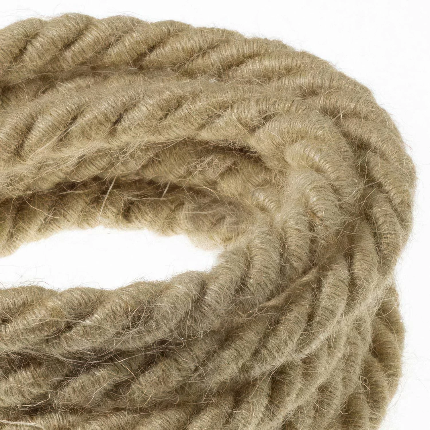 XL električna vrv, električen kabel 3x0,75, prekrit z grobo juto. Premer 16mm.