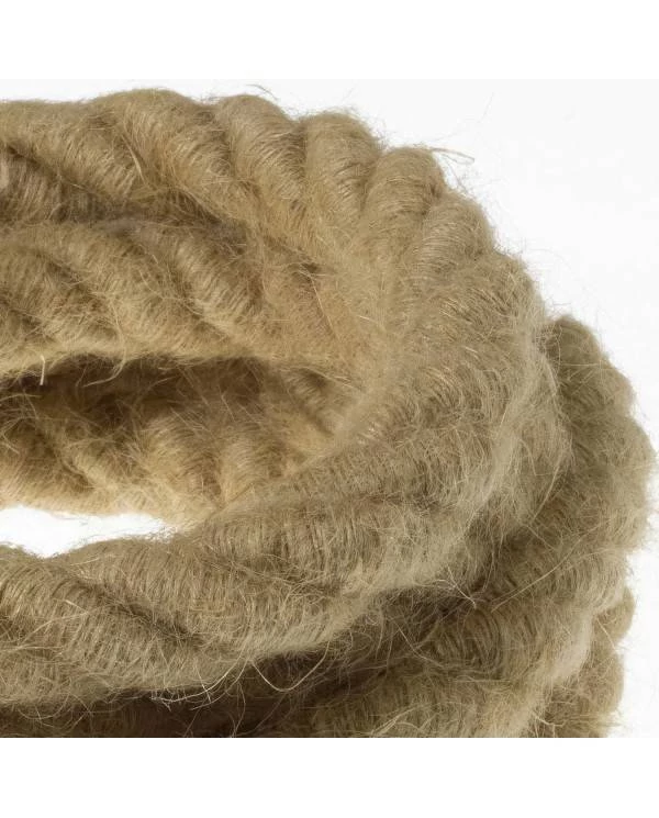 2XL električna vrv, električen kabel 3x0,75, prekrit z grobo juto. Premer 24mm.