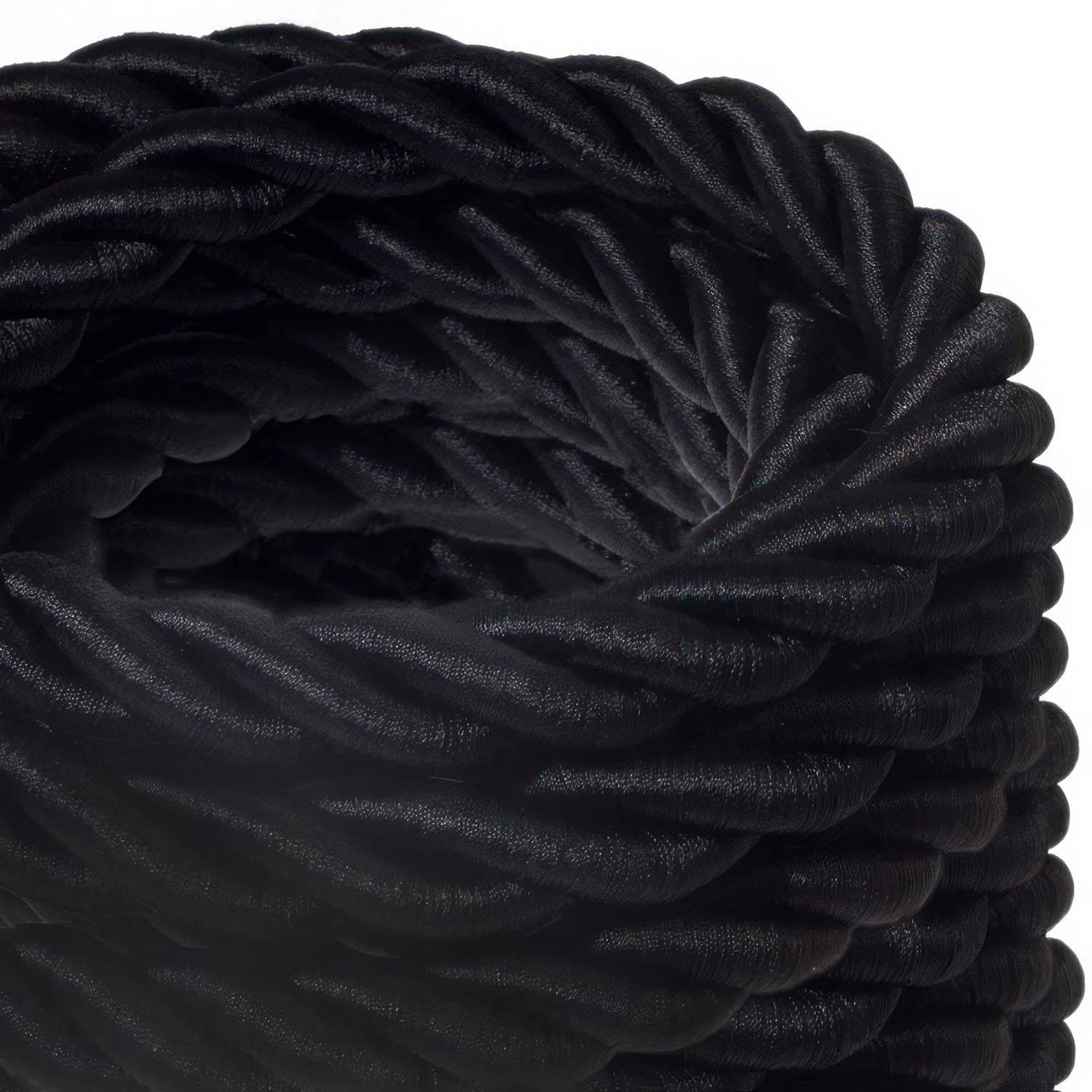 2XL električna vrv, električen kabel 3x0,75, prekrit s črnim svetlečim blagom. Premer 24mm.