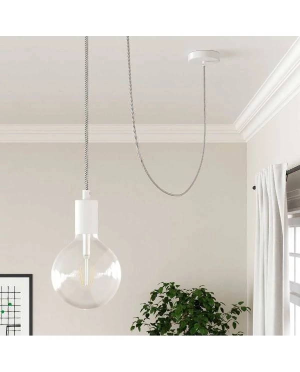 Okrogel tekstilen električen kabel, 3D efekt, Stracciatella RT14