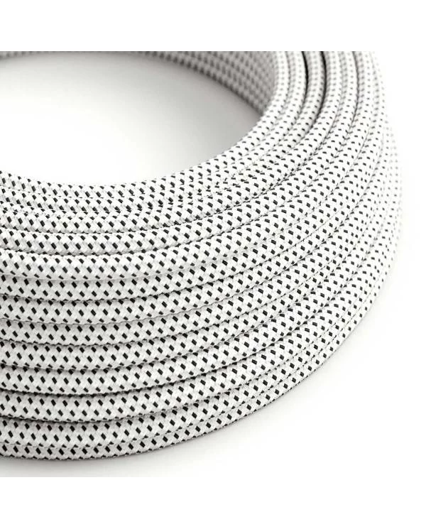 Okrogel tekstilen električen kabel, 3D efekt, Stracciatella RT14