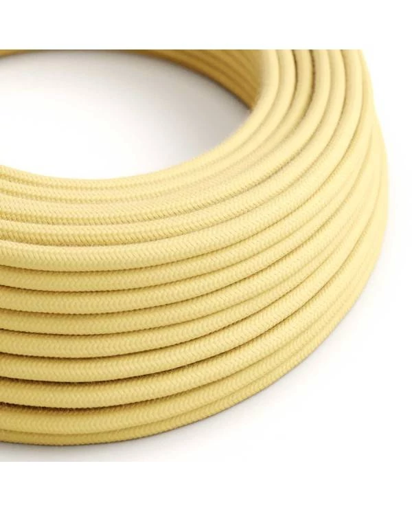 Okrogel električen kabel, svetlo rumena bombaž, RC10