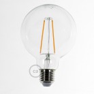 LED prozorna žarnica - Globe G95 dolga - 4W E27 dekorativna starinska 2200K