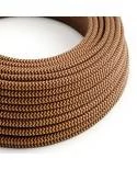 Okrogel tekstilen električen kabel "ZigZag" RZ23, bordo-zlat