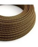 Okrogel tekstilen električen kabel "ZigZag" RZ24, zlato-črn