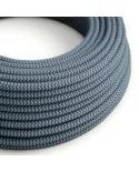 Okrogel tekstilen električen kabel, bombaž, "ZigZag" kamnito-siv in Ocean RZ25