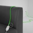 Podaljševalni kabel za napajanje (2P 10A) fluo zelen rejon RF06 - Made in Italy