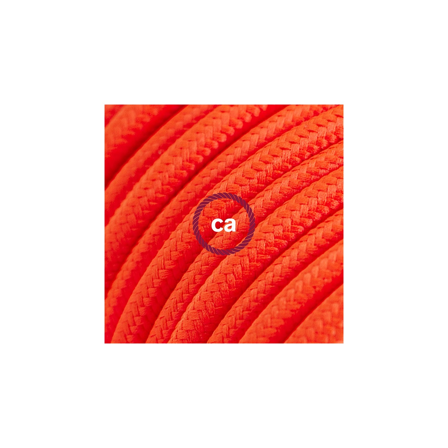 Podaljševalni kabel za napajanje (2P 10A) fluo oranžen rejon RF15 - Made in Italy