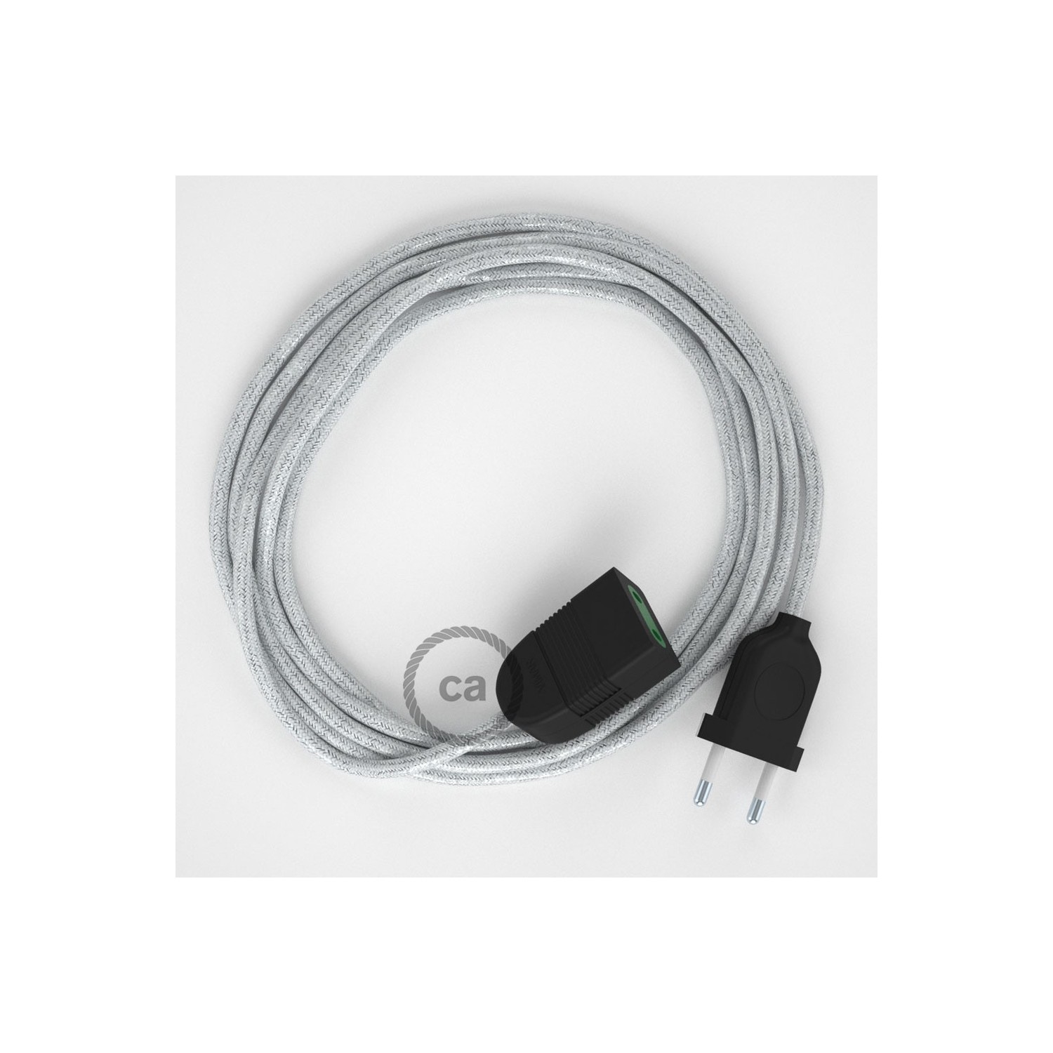 Podaljševalni kabel za napajanje (2P 10A) lesketajoč bel rejon RL01 - Made in Italy