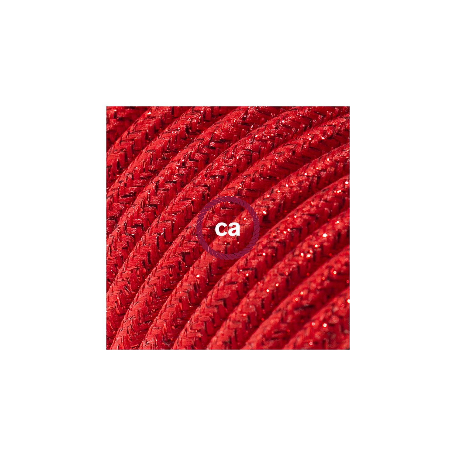 Podaljševalni kabel za napajanje (2P 10A) lesketajoč rdeč rejon RL09 - Made in Italy
