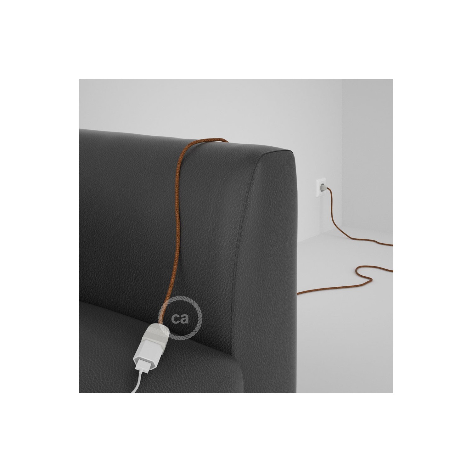 Podaljševalni kabel za napajanje (2P 10A) lesketajoč bakren rejon RL22 - Made in Italy