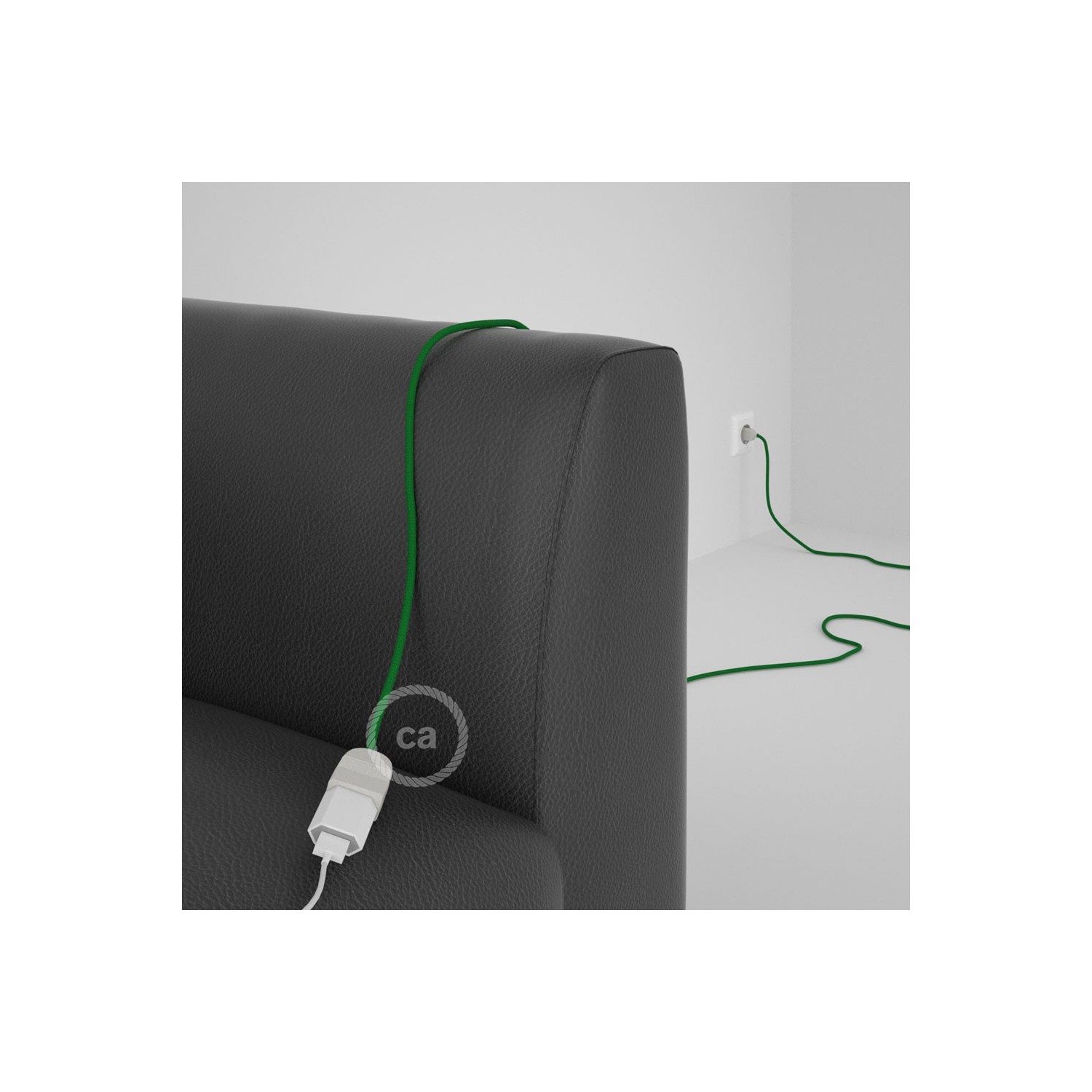 Podaljševalni kabel za napajanje (2P 10A) zelen rejon RM06 - Made in Italy