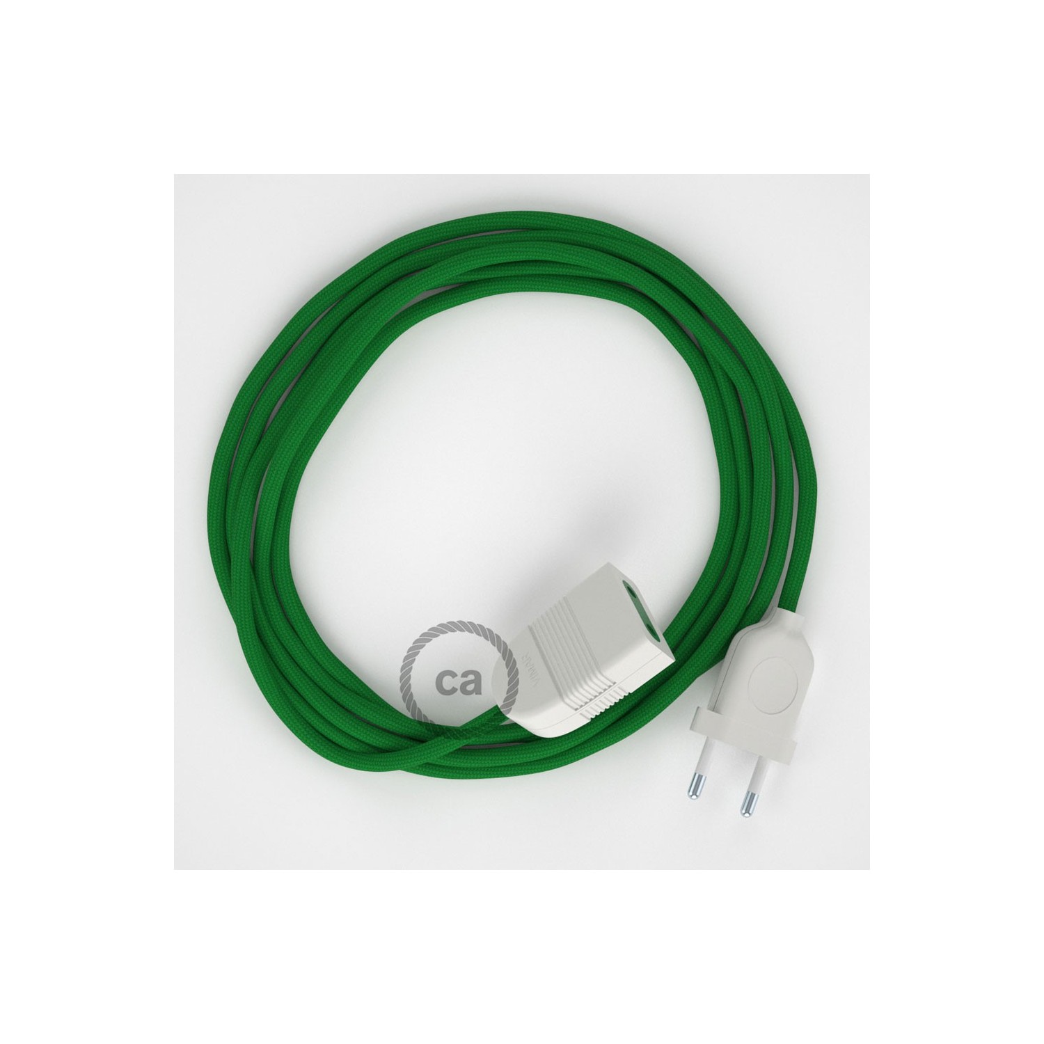 Podaljševalni kabel za napajanje (2P 10A) zelen rejon RM06 - Made in Italy