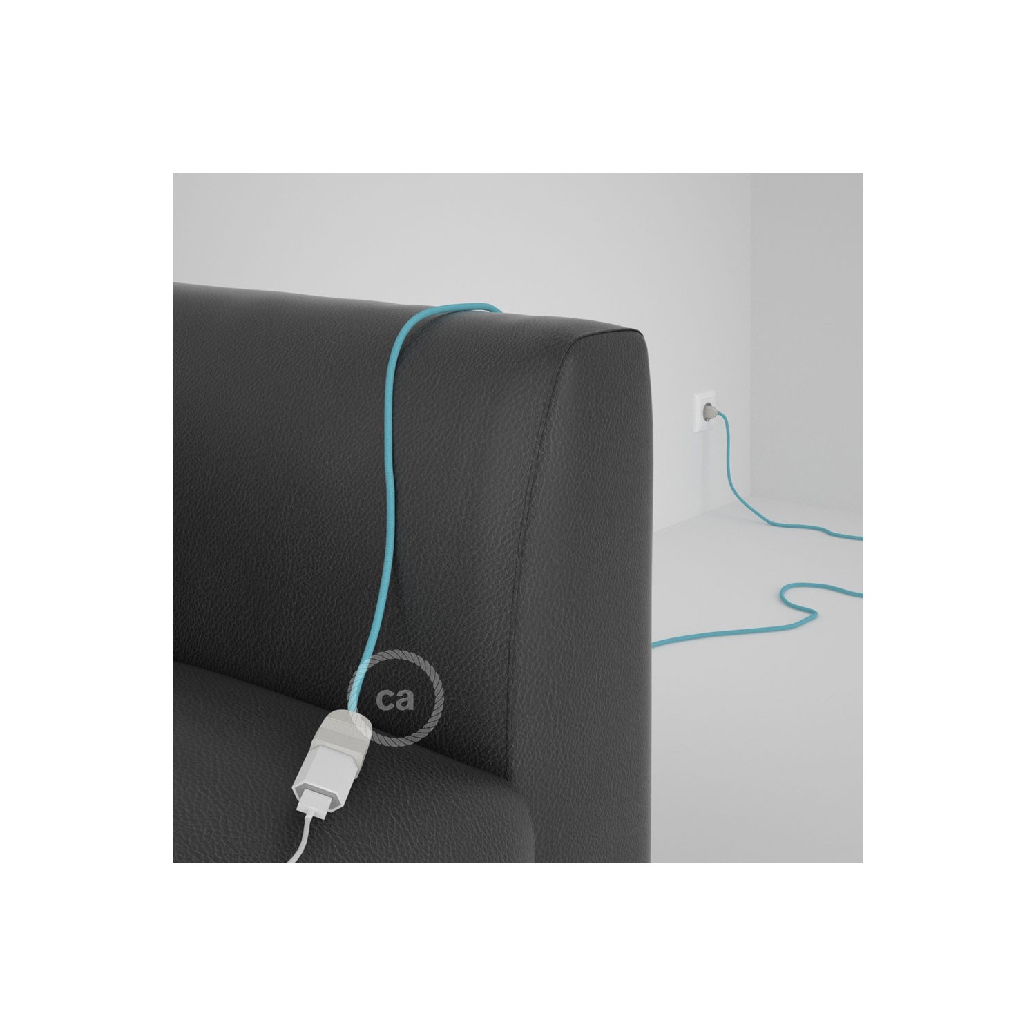Podaljševalni kabel za napajanje (2P 10A) Baby blue rejon RM17 - Made in Italy
