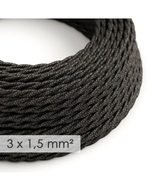 Zavit kabel večjega preseka (3x1,50) - naravni antracit lan TN03