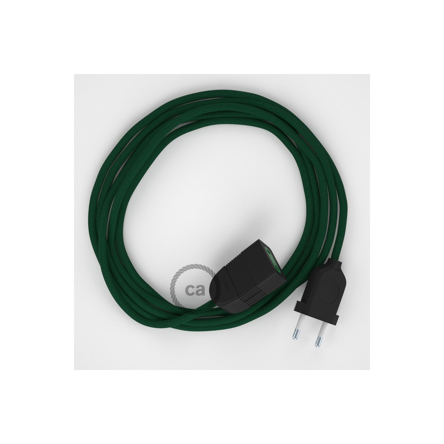 Podaljševalni kabel za napajanje (2P 10A) temno zelen rejon RM21 - Made in Italy