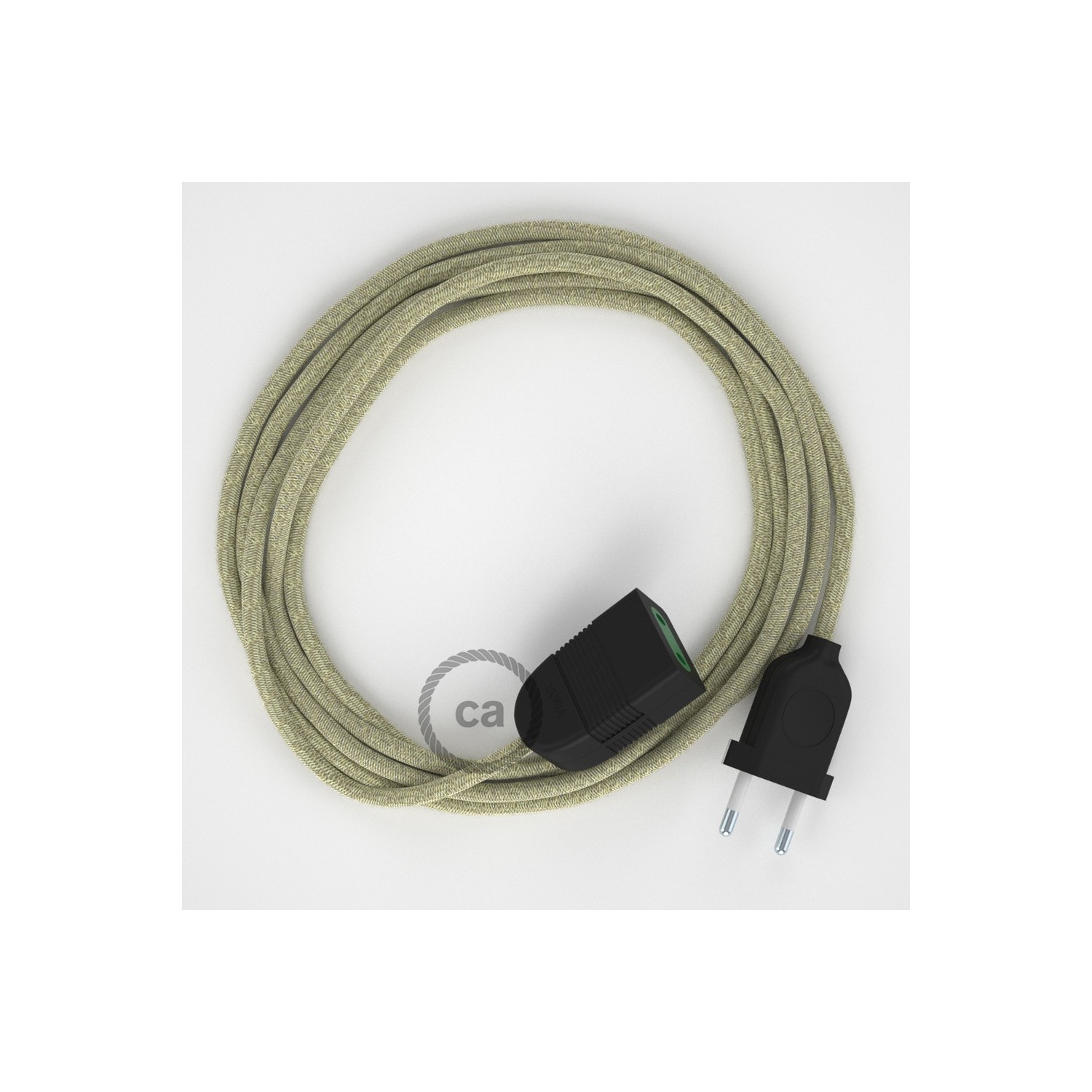 Podaljševalni kabel za napajanje (2P 10A) natur naraven lan RN01 - Made in Italy