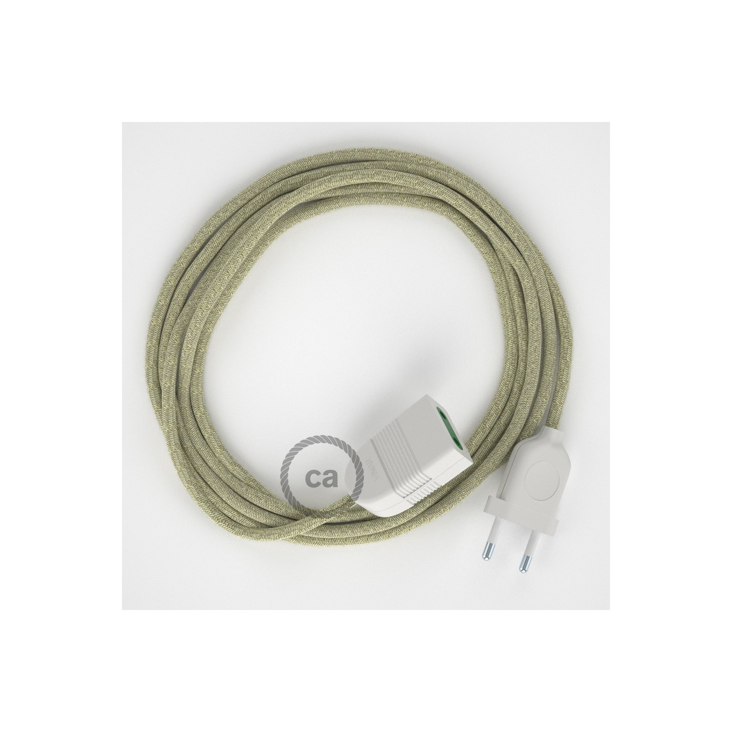 Podaljševalni kabel za napajanje (2P 10A) natur naraven lan RN01 - Made in Italy