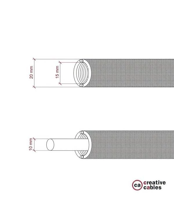 Creative-Tube prilagodljiv prevodnik, prevlečen s tekstilom Sivi Naravni Lan RN02, premera 20 mm