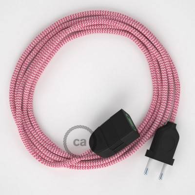 Podaljševalni kabel za napajanje (2P 10A) zigzag fuksija rejon RZ08 - Made in Italy