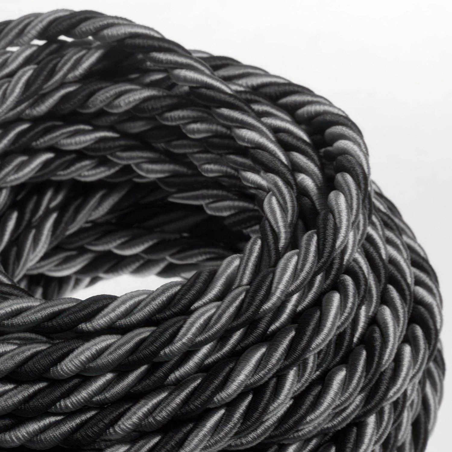 XL električna vrv, električen kabel 3x0,75, prekrit s svetlo tkanino, Orleans. Premer 16mm.