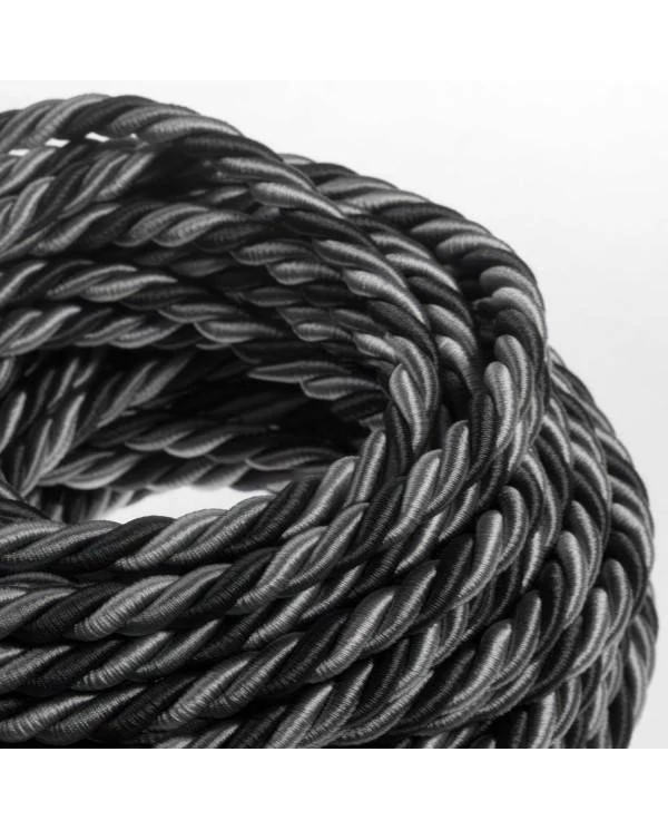 XL električna vrv, električen kabel 3x0,75, prekrit s svetlo tkanino, Orleans. Premer 16mm.